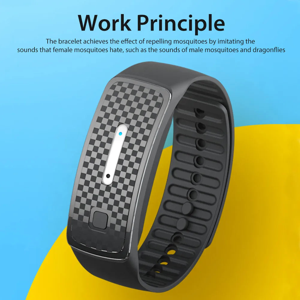 Anti-Mosquito Bite Wristband - Ultrasonic Outdoor Repeller, Smart Mosquito Repellent Bracelet with USB Charging