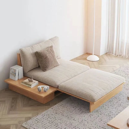 Anx Convertible Sofa Bed - Japanese Style Retractable Solid Wood, Small Modern Simple Multifunctional Sofa for Living Room
