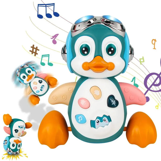 Musical Penguin Crawling Toy: Light-Up Interactive Play for Toddlers!