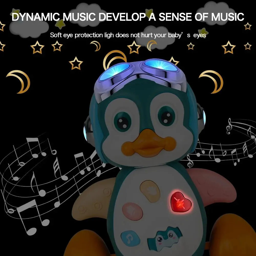 Musical Penguin Crawling Toy: Light-Up Interactive Play for Toddlers!