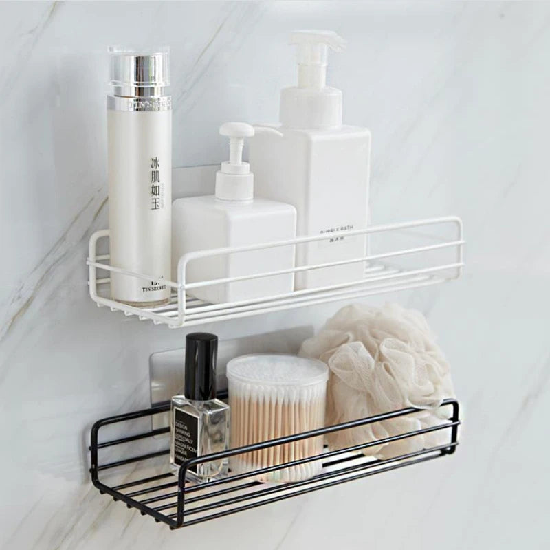 Bathroom Shelf - Iron Shower Shelves, No-Drill Shampoo Storage Rack, Cosmetic Holder, Wall-Mounted Shower Organizer