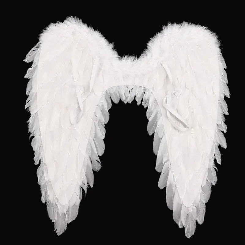 Black & White Angel Feather Wings - Holiday Party Props & Home Decor