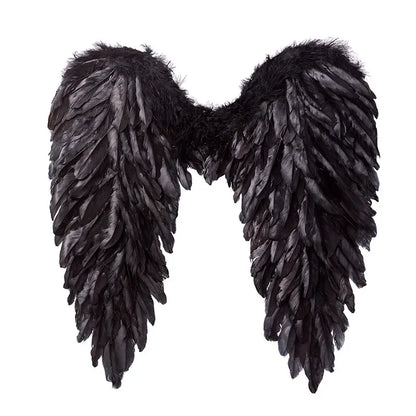 Black & White Angel Feather Wings - Holiday Party Props & Home Decor