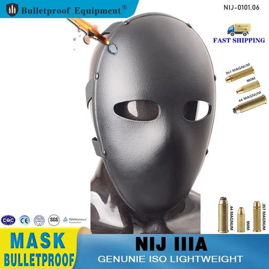 Full-Face Bulletproof Mask: NIJ IIIA Protection, Uncompromised Vision