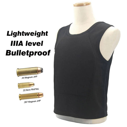 Bulletproof T shirt Clothing Anti Bullet Vest Clothes IIIA Level Ultra-comfortable Lightweight Concealed Hidden Inside Wear Soft