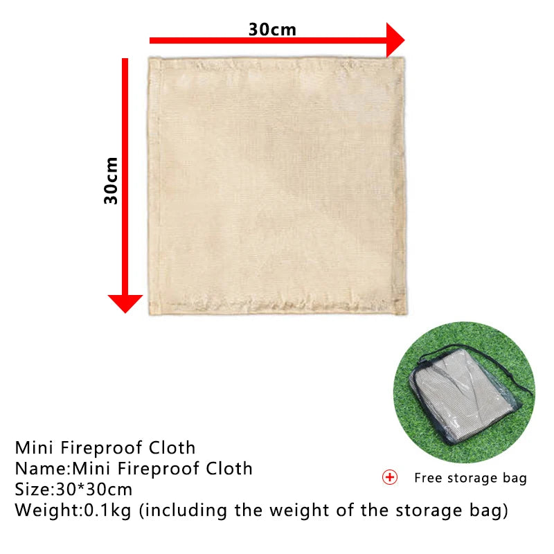 Camping Fireproof Cloth - Flame Retardant Insulation Mat, Glass Coated Heat Insulation Pad for Outdoor Picnic and Barbecue