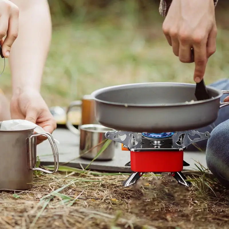 Foldable Windproof Camping Burner - Portable Outdoor Gas Stove for Backpacking, Hiking, and Picnic