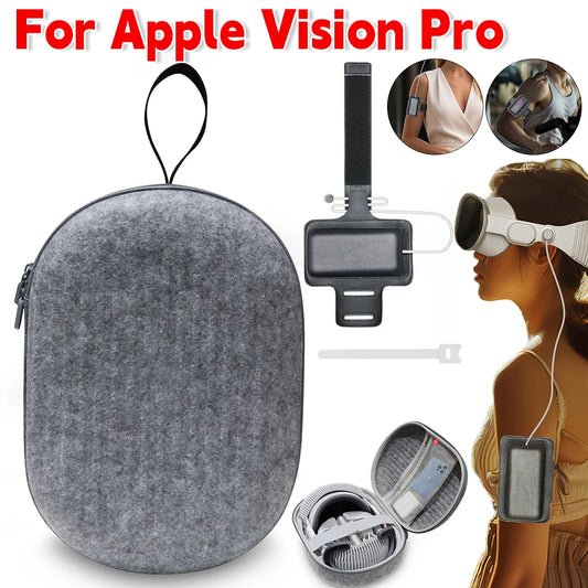 Carrying Case for Apple Vision Pro VR Headset Travel Handbag with Armband Portable Storage Bag for Apple Vision Pro Accessories