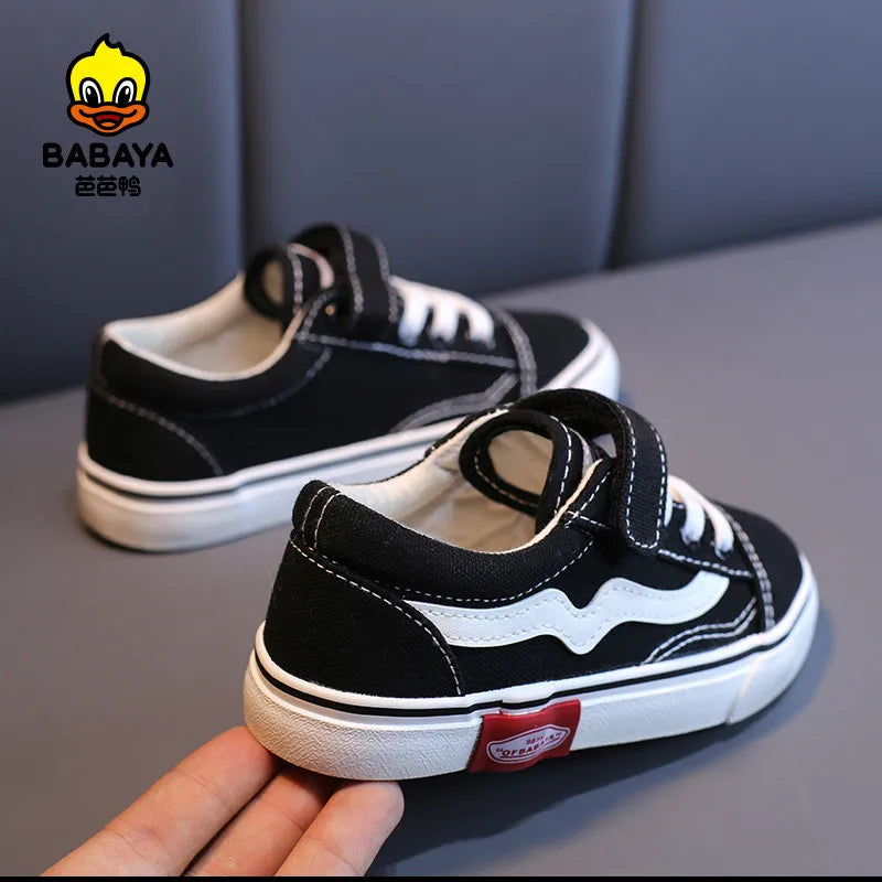 Spring Children's Canvas Shoes - Fashionable Sneakers for Boys and Girls, Breathable and Casual