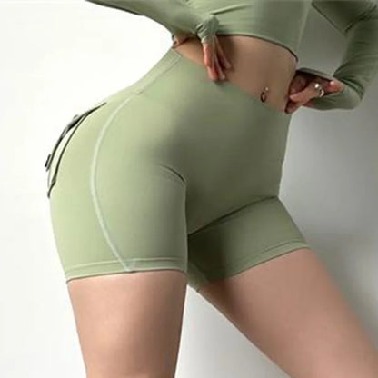 Cloud Hide Women Pocket Yoga Shorts Fitness High Waist Short Gym Workout Tights Sports Plus Size Quick Dry SEXY Butt Leggings XL