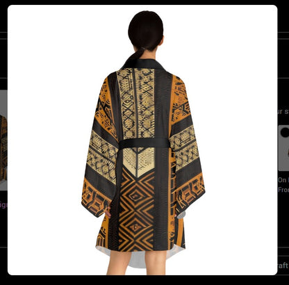 Sophisticated Cosmopolitan Series (B) Long Sleeve Kimono Robe 🌸