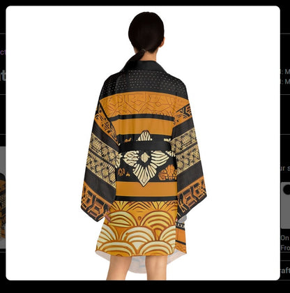 Sophisticated Cosmopolitan Series (C) Long Sleeve Kimono Robe 🌸