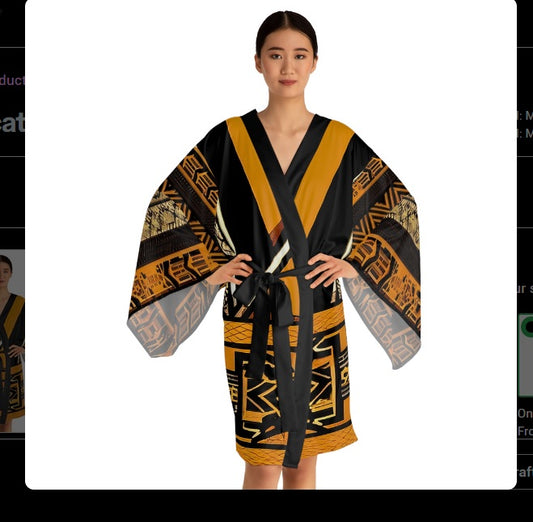 Sophisticated Cosmopolitan Series (D) Long Sleeve Kimono Robe 🌸