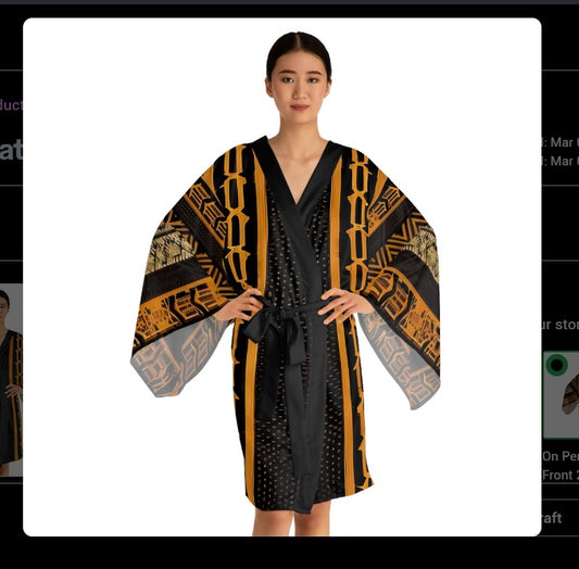 Sophisticated Cosmopolitan Series (E) Long Sleeve Kimono Robe 🌸