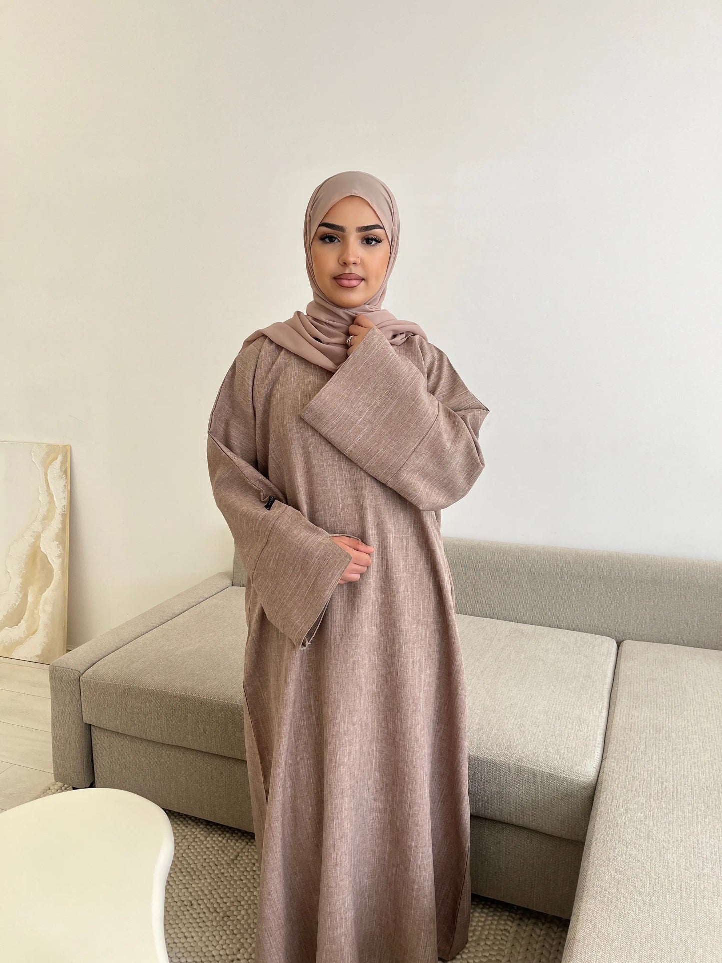 2024 Dubai Cotton Linen Closed Abaya for Women - Luxury Plain Muslim Hijab Dress, Turkey Casual Abayas, Ramadan Islam Kaftan Robe