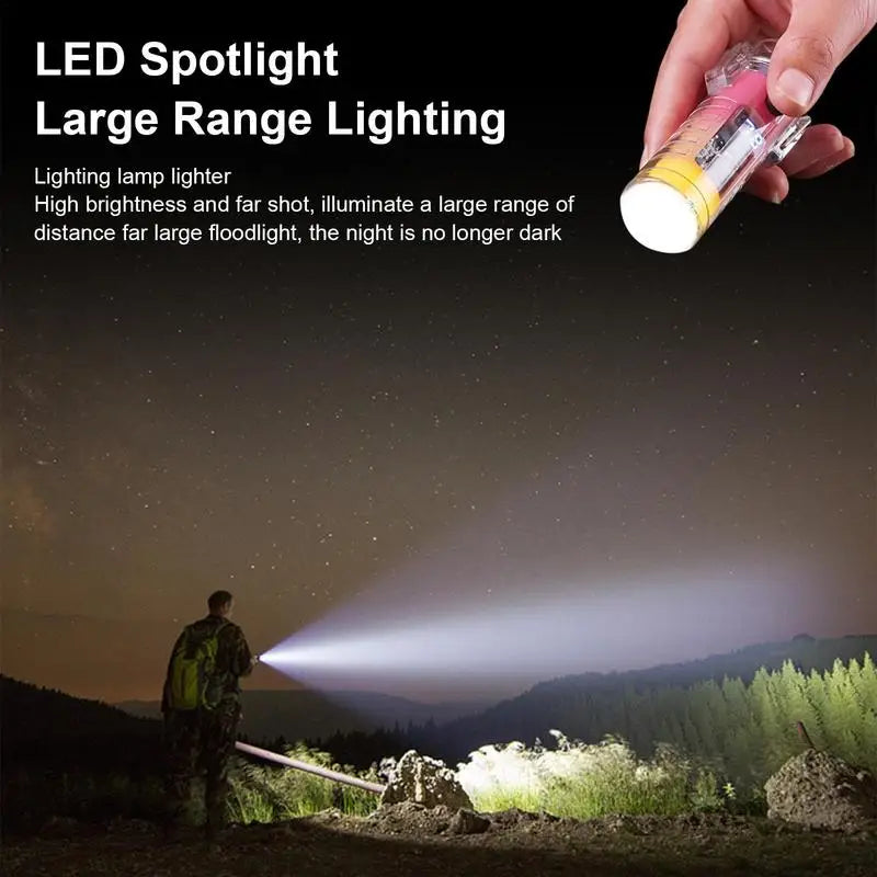 Creative Camping Lighter - Windproof, USB Rechargeable, Waterproof Outdoor Flashlight Lighter