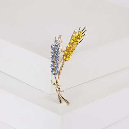 Dmari Women's Brooches - Korean Fashion Style, 3-Color Rhinestone Ear of Wheat Lapel Pins, Luxury Jewelry Accessories for Clothing