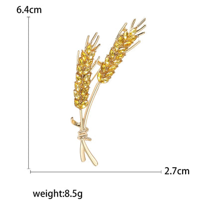 Dmari Women's Brooches - Korean Fashion Style, 3-Color Rhinestone Ear of Wheat Lapel Pins, Luxury Jewelry Accessories for Clothing