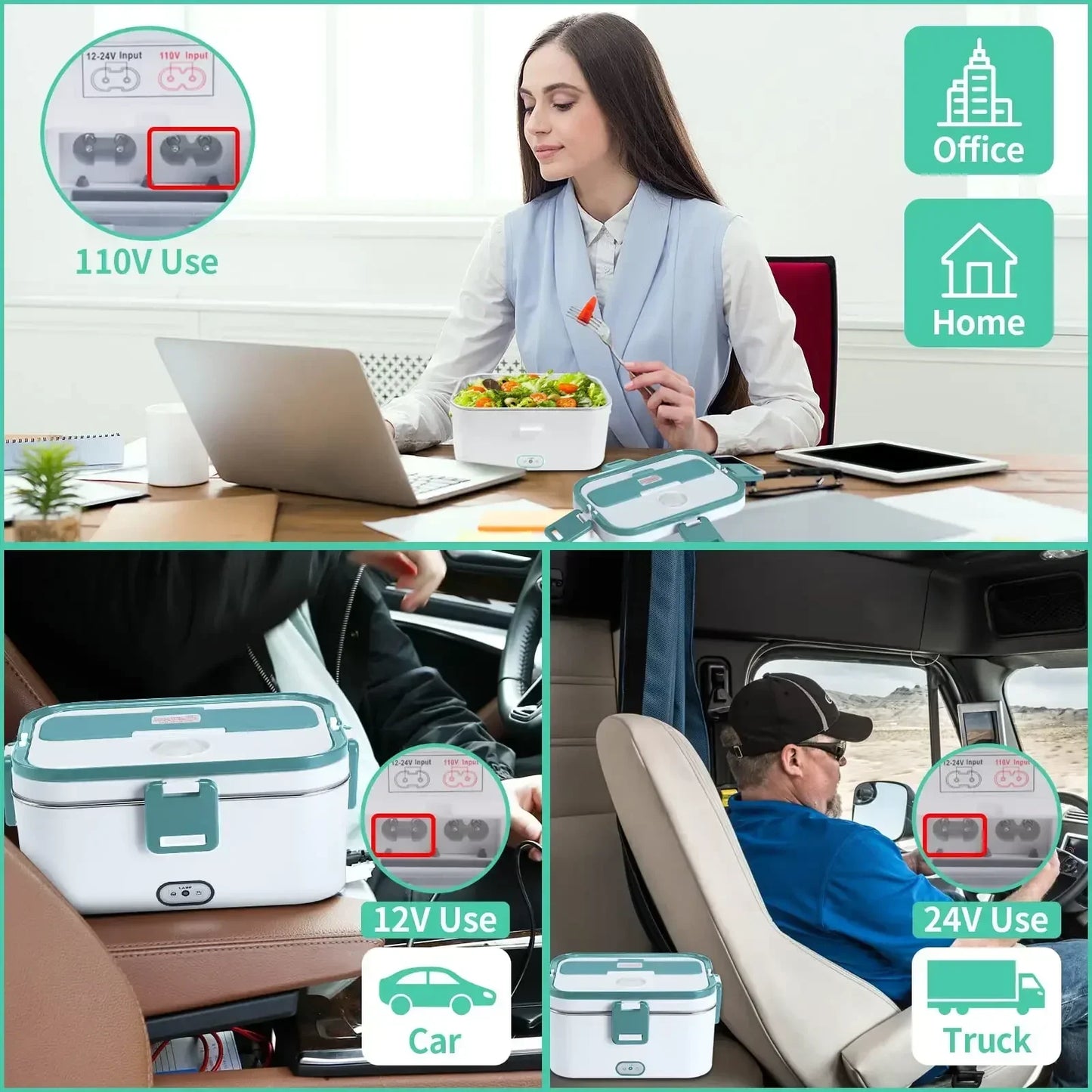 Hot Meals on the Go: 3-in-1 Electric Lunch Box