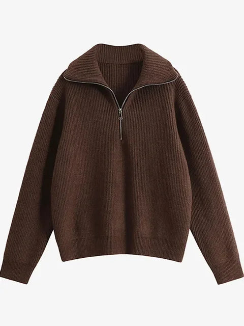 Embrace Winter Warmth in Style: Women's Turtleneck Zipper Sweater!