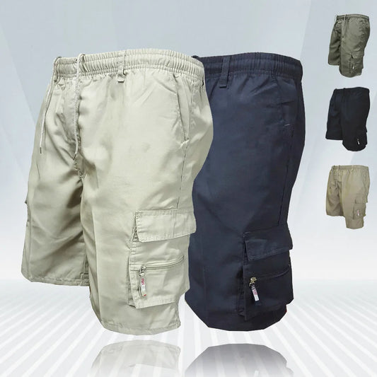 Fashion Men's Military Cargo Shorts - Tactical Pants with Casual Big Pockets, Drawstring, Loose Fit, Plus Size