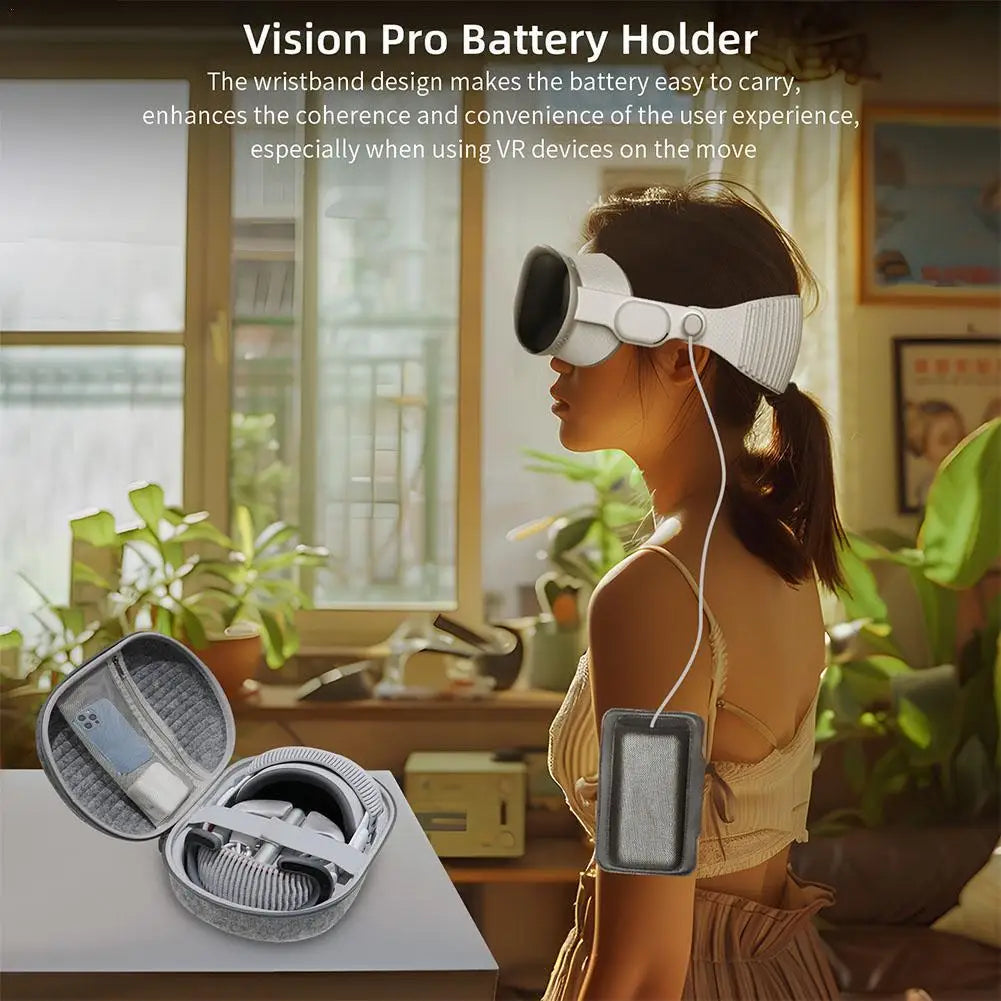 For Apple Vision Pro VR Mobile Power Strap Comfortable Headband Bracket Plastic Power Bank Holder Arm Strap VR Accessories