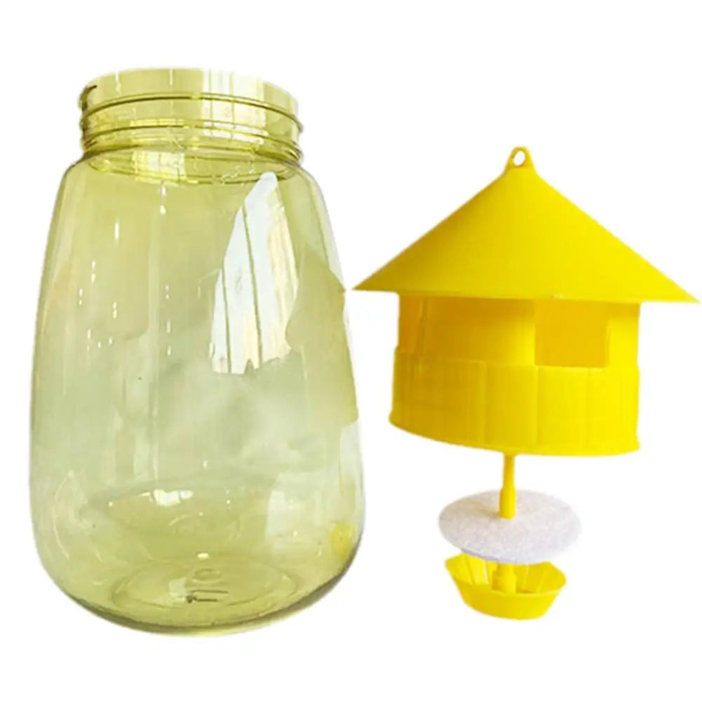 Fruit Fly Trap Killer - Yellow Plastic Drosophila Trap, Reusable Anti-Fly Catcher for Orchards and Home Use