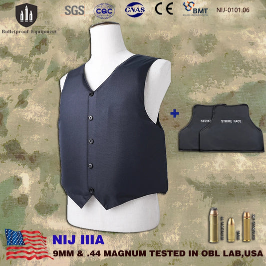 Genuine V-Neck Bulletproof Vest Self-defense NIJ IIIA PE Aramid Concealed Hidden Inside Wear Soft Anti-Bullet No Penetration