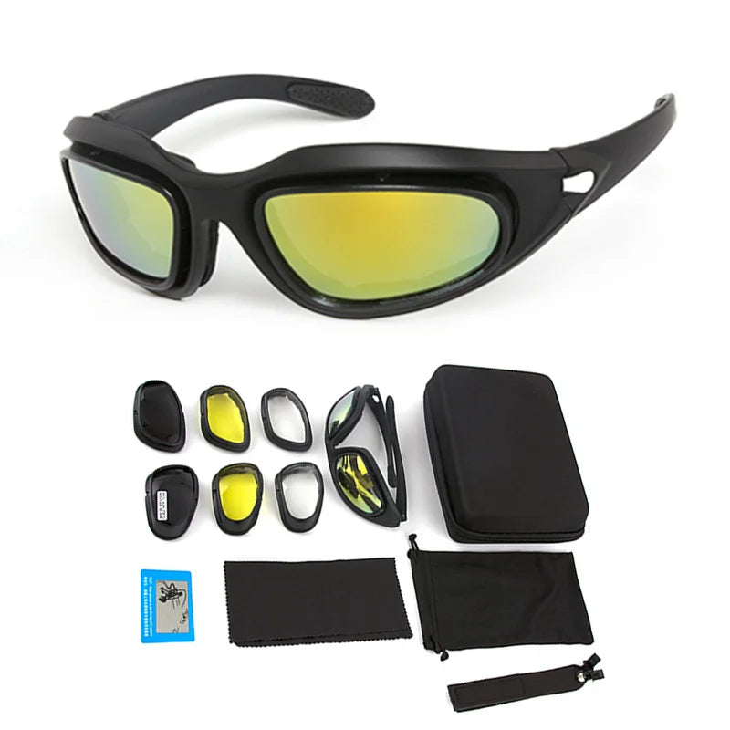Military Tactical Goggles Set - Polarized Shooting and Riding Glasses, Windproof and Impact-Resistant