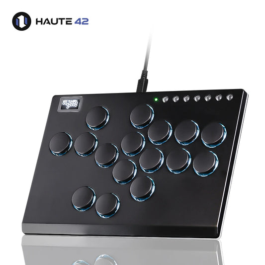 Haute42 Metal Joystick Hitbox Controller - Arcade Fighting Stick for PC, PS3, PS4, Switch, Steam, Mini Leverless Controller