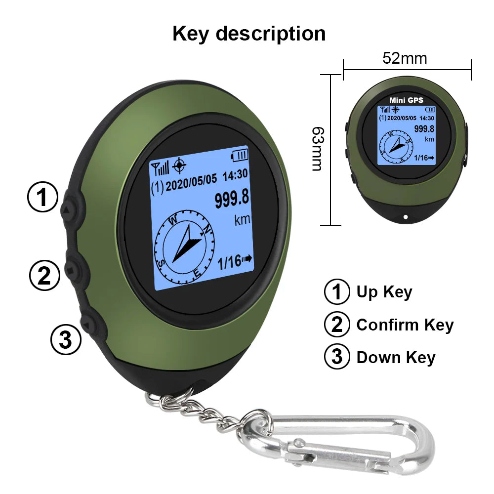 High-Precision Mini Handheld GPS - Satellite Coordinates Compass, Altitude Locator Navigator for Outdoor Sports, Travel, and Hiking Tracking