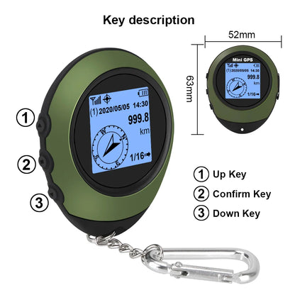 High-Precision Mini Handheld GPS - Satellite Coordinates Compass, Altitude Locator Navigator for Outdoor Sports, Travel, and Hiking Tracking