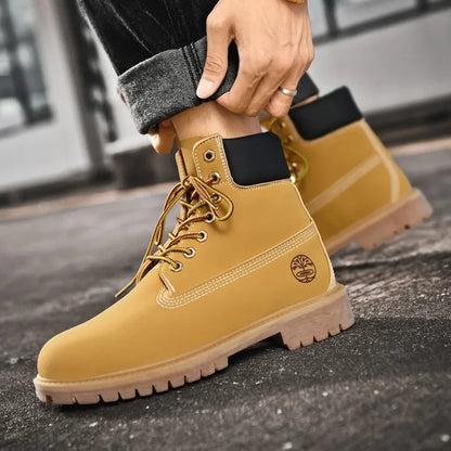 High-Quality Short Boots for Men and Women - Autumn Winter 2024, Plush Thick-Soled High Top Snow Boots for Couples, Outdoor Leisure Sports Shoes