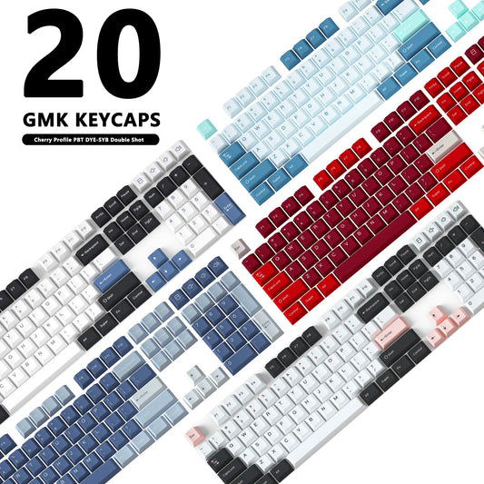 KBDiy GMK Keycap Set - Double Shot PBT Keycaps, Cherry Profile, Available in Olivia, Shoko, Jamon, WOB, Red Samurai, Botanical Themes for Mechanical Keyboards