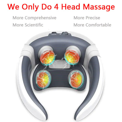 Smart Neck Massager with TENS Technology - Heat and Adjustable Intensity for Pain Relief