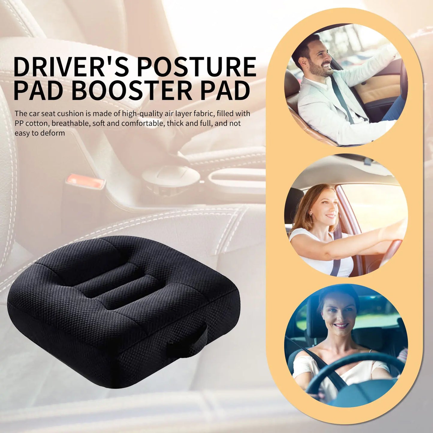Portable Car Seat Booster Cushion - Elevate Your Driving Comfort and Perspective