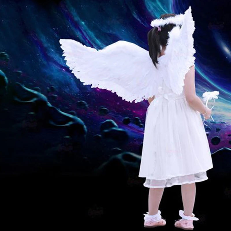Angel Feather Wings and Halo Set for Kids and Adults - Perfect for Cosplay and Parties
