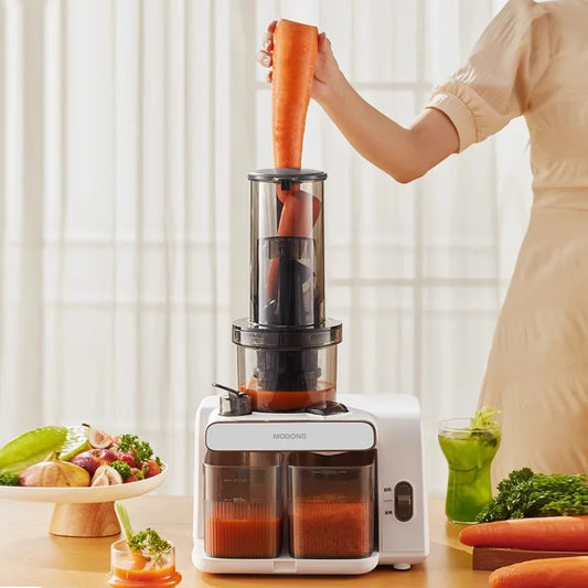 Large Caliber Household Juicer - Low-Speed, Multifunctional Screw Slow Juicer, Commercial Electric Juicer for Fruits and Vegetables