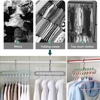 Magic Multi-Port Support Hangers - Space-Saving Clothes Drying Rack, Multifunction Plastic Wardrobe Organizer