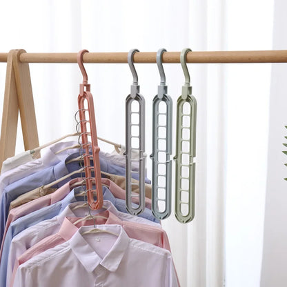 Magic Multi-Port Support Hangers - Space-Saving Clothes Drying Rack, Multifunction Plastic Wardrobe Organizer