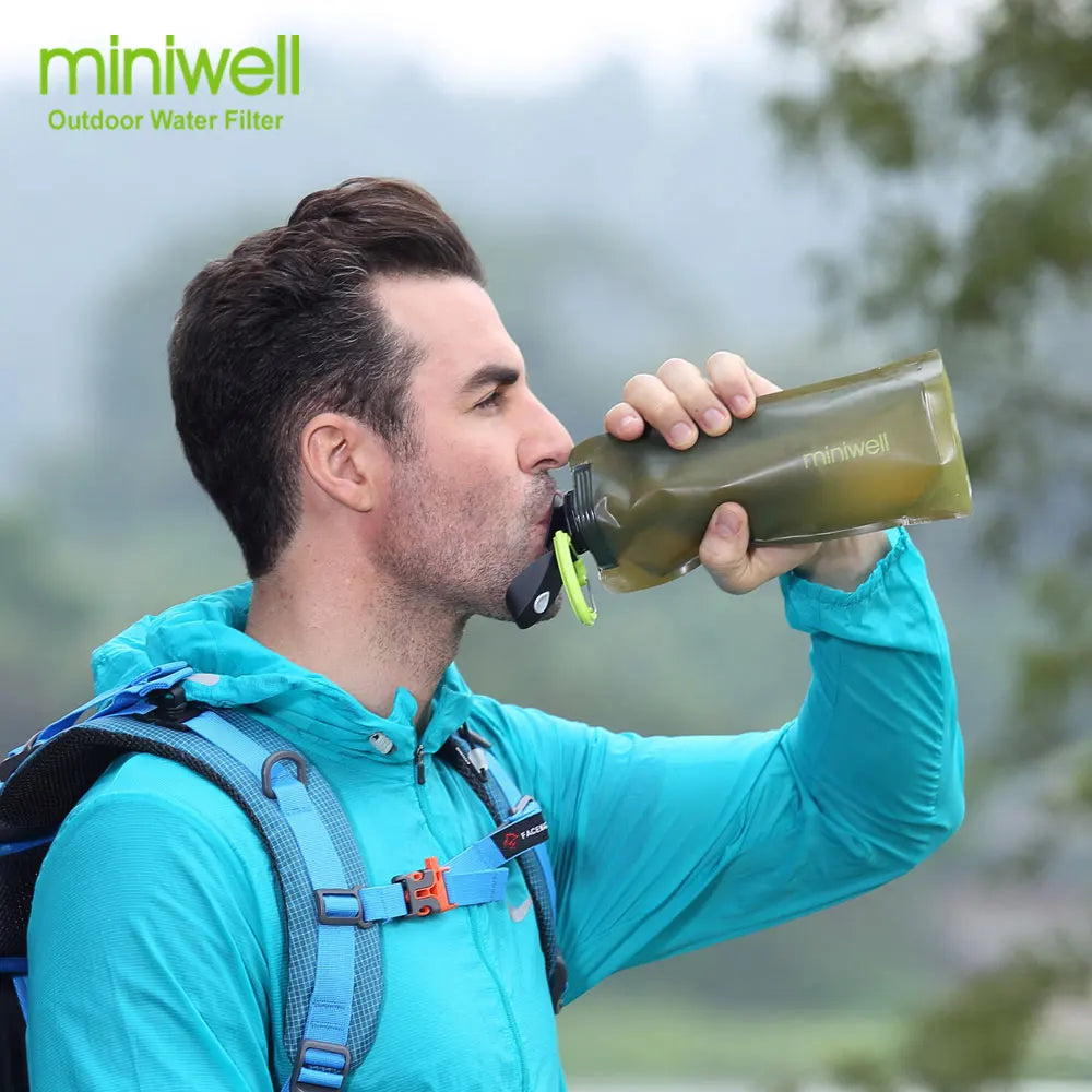 Miniwell Portable Water Purifier for Camping and Hiking - Essential Survival Outdoor Water Filtration