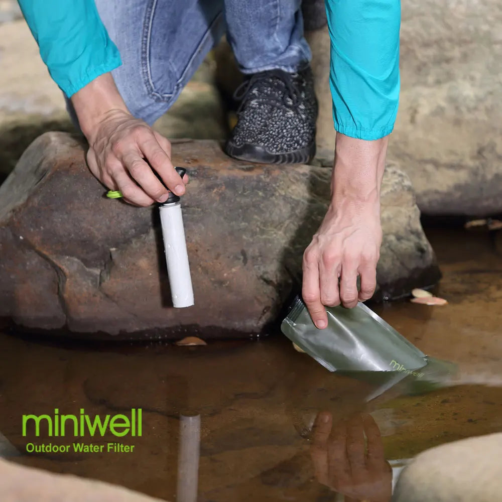 Miniwell Portable Water Purifier for Camping and Hiking - Essential Survival Outdoor Water Filtration