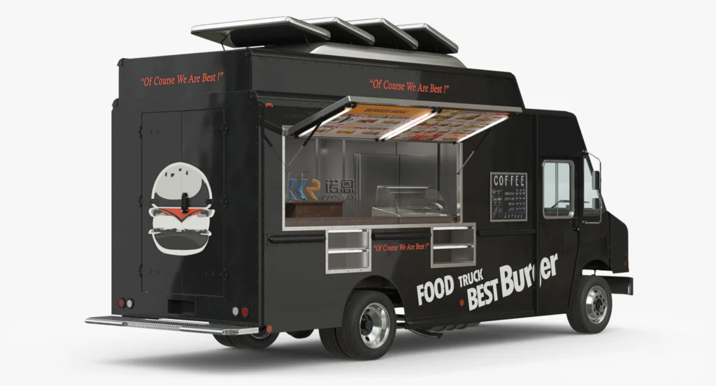 Mobile Food Trailer - Electric Ice Cream and Pizza Coffee Catering Cart, Fully Equipped for Food Service