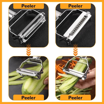 Multifunctional Kitchen Peeler - Stainless Steel Vegetable and Fruit Peeler, Durable Potato Slicer, Household Shredder and Carrot Peeler