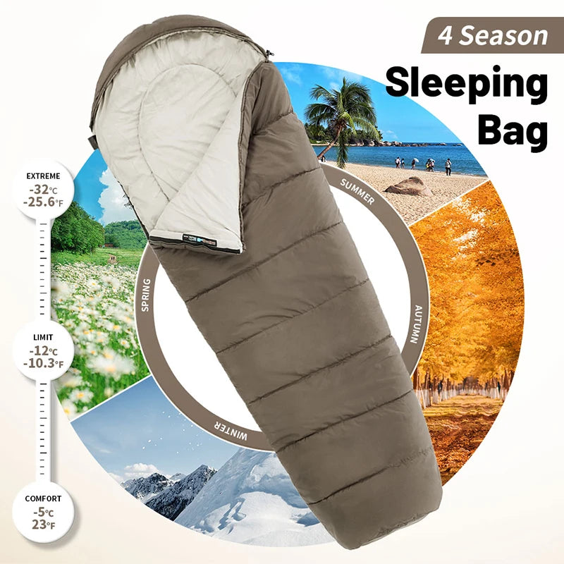 Naturehike Sleeping Bag Series - MJ300 (-1℃) and MJ600 (-12℃) Lightweight Mummy Sleeping Bags for Outdoor Camping and Winter