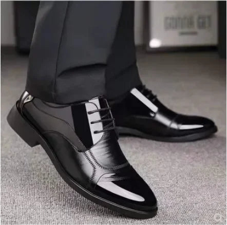 New Men's Leather Lace-Up Oxford Shoes - Luxury Formal Dress Footwear for Business, Office, and Weddings