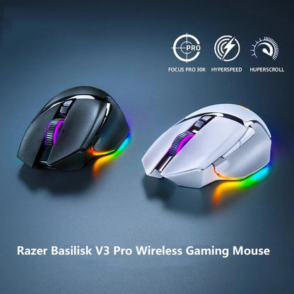 Original Razer Basilisk V3 Pro Wireless RGB Gaming Mouse - Fast Optical Switches, Gen-3, 11 Programmable Buttons, 30K Optical Sensor