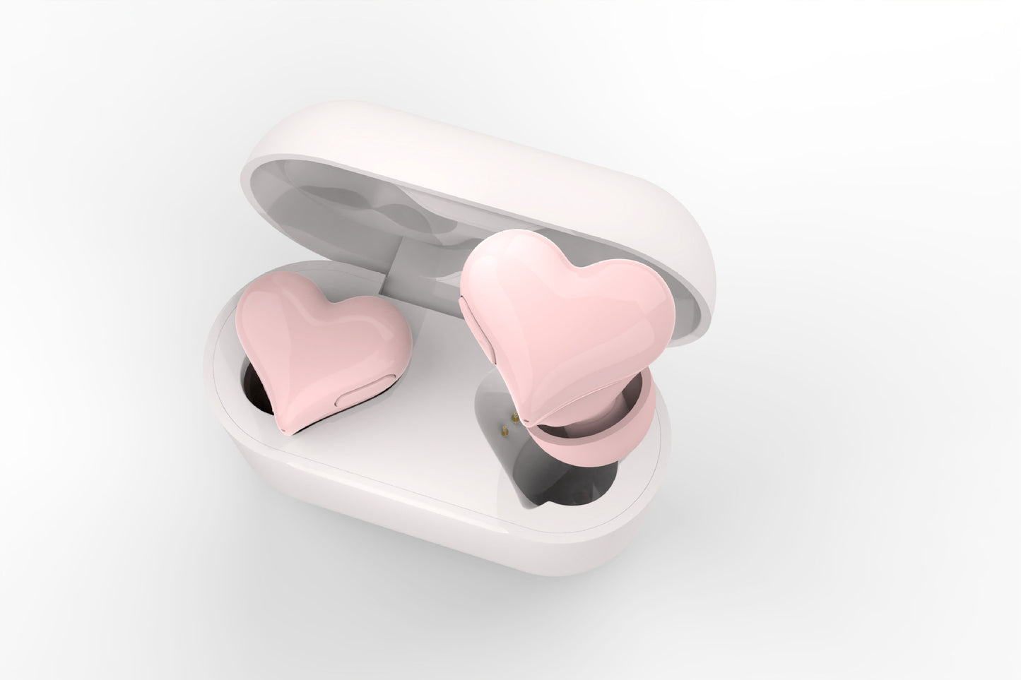 "HeartBuds Love Earphones - Heart-Shaped Wireless Bluetooth Headphones with Colored Lights"