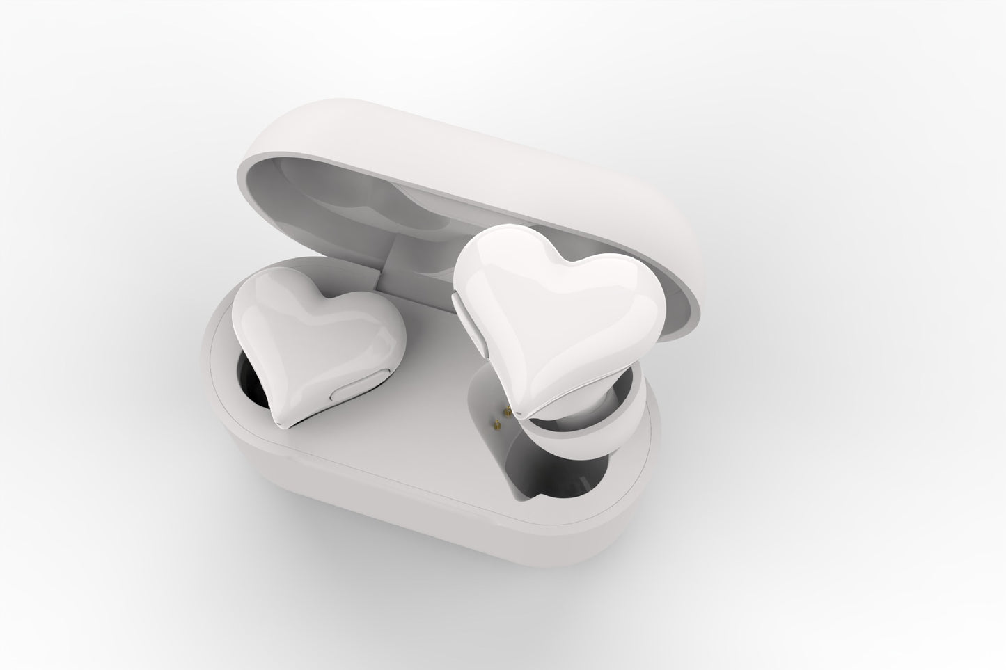 "HeartBuds Love Earphones - Heart-Shaped Wireless Bluetooth Headphones with Colored Lights"