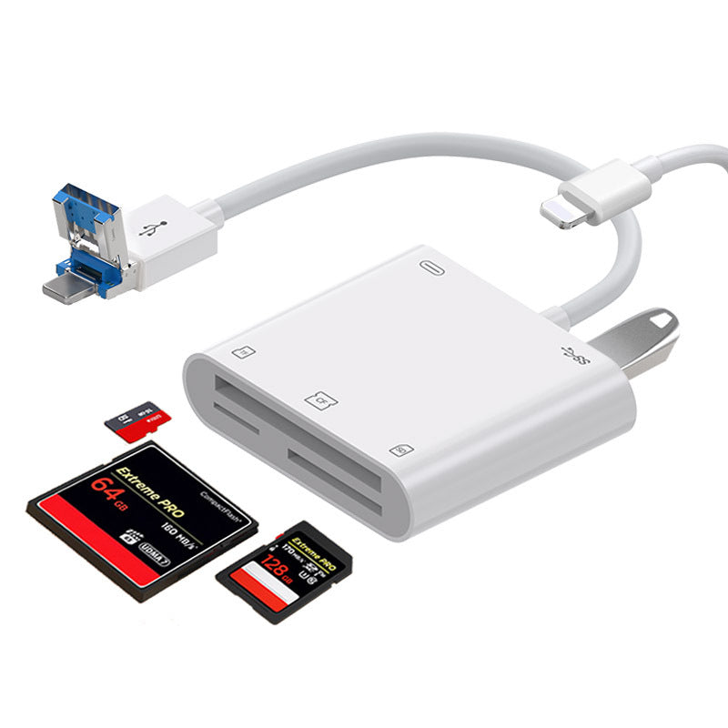 Universal 8-in-1 Card Reader for Mobile Phones and Computers - Multi-Function OTG Converter for TF and SD Cards